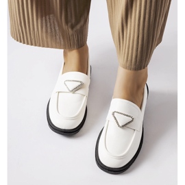 White moccasins decorated with Marsilius rhinestones 1