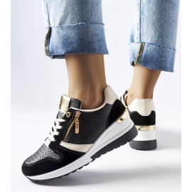 Black Ashland wedge sneakers 1