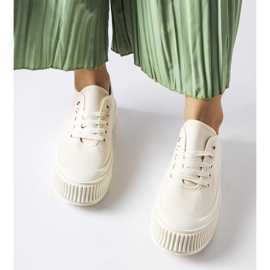 Beige sneakers on a thick Rina platform 1