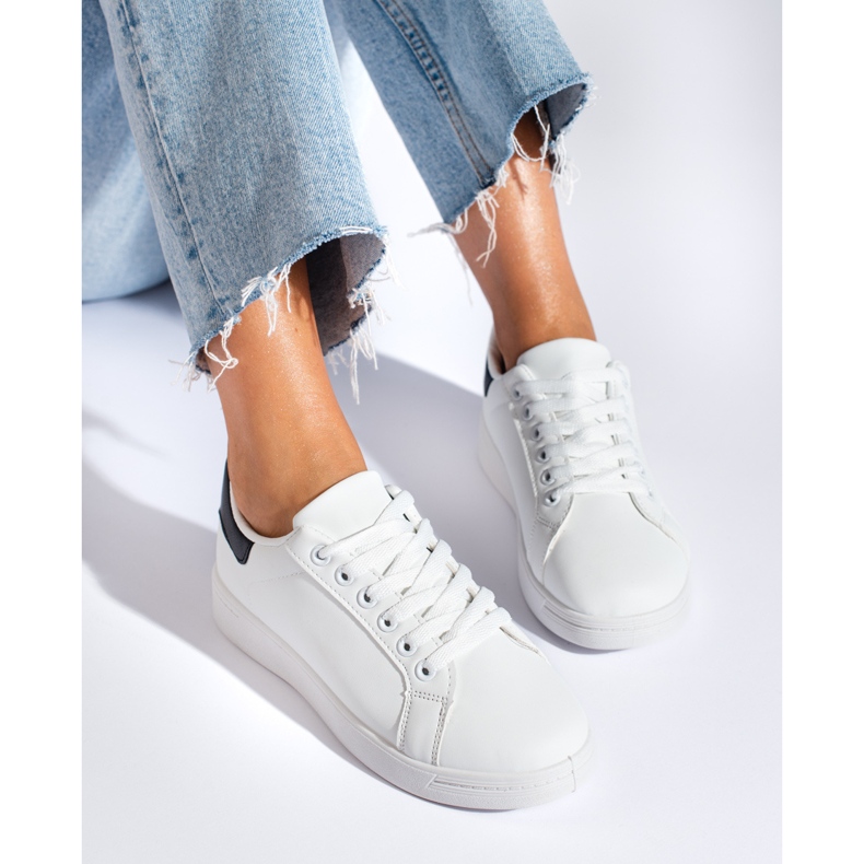 White classic women's sports shoes by Shelovet 2 White classic women's sports shoes by Shelovet 2