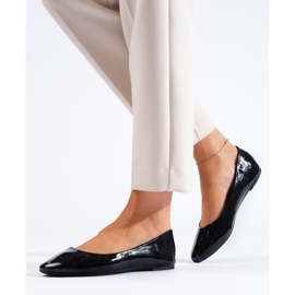 Shelovet women's black patent ballet flats 1