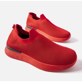 Red men's slip on sneakers by Gaidano 1