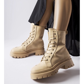 Beige boots with a matte finish from Thiery 2