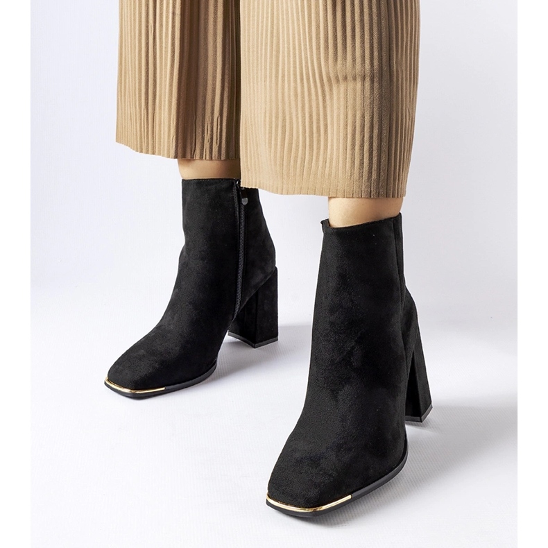 Black Cheney high heel ankle boots 1