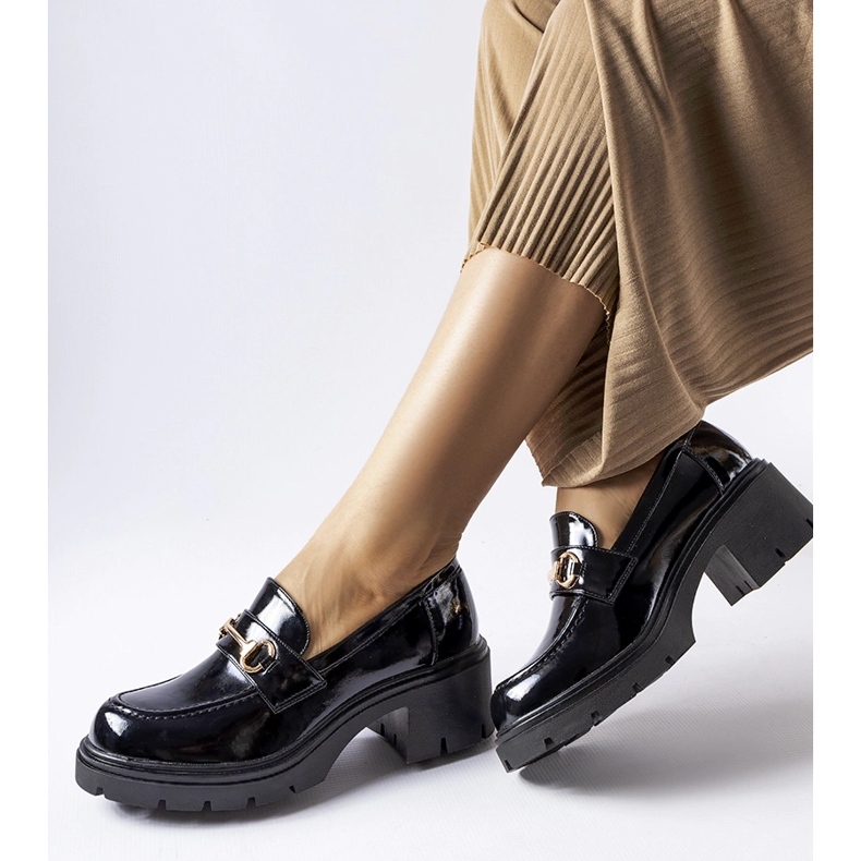 Black patent leather Fabrizio high-heeled shoes 2