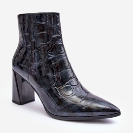 Patent ankle boots S.Barski MR870-58 Navy blue 1