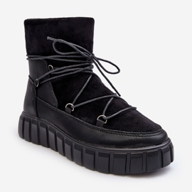 Vinceza Leather Snow Boots On Platform Black Maxava 1