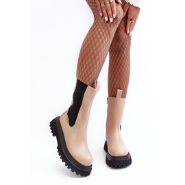 PS1 Beige Beatrice Women's Chunky Platform Ankle Boots 2 PS1 Beige Beatrice Women's Chunky Platform Ankle Boots 2