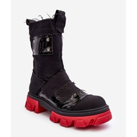 PS1 Black Elinare Women's Material Zipper Boots 1