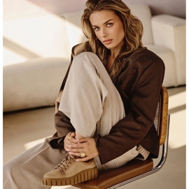 Marco Shoes Increasing sneakers with a thicker bottom beige 2