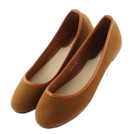 Ballerinas with trim A310 camel brown 1