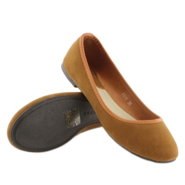 Ballerinas with trim A310 camel brown 2