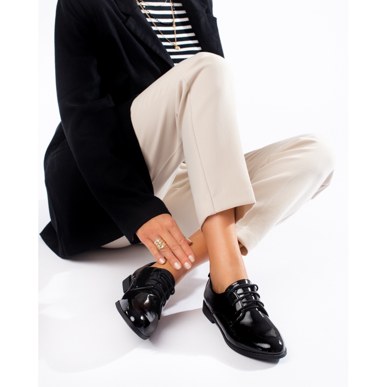 Patent black Shelovet lace-up oxfords 1 Patent black Shelovet lace-up oxfords 1
