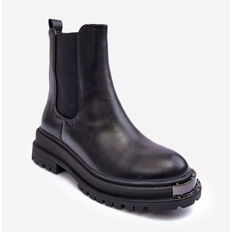 PS1 Chelsea boots with a flat heel and a platform, black, Linestta 1