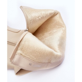 Mid-Calf Boots Light Beige Lizames 1
