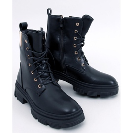 Clend Black military lace-up ankle boots 1
