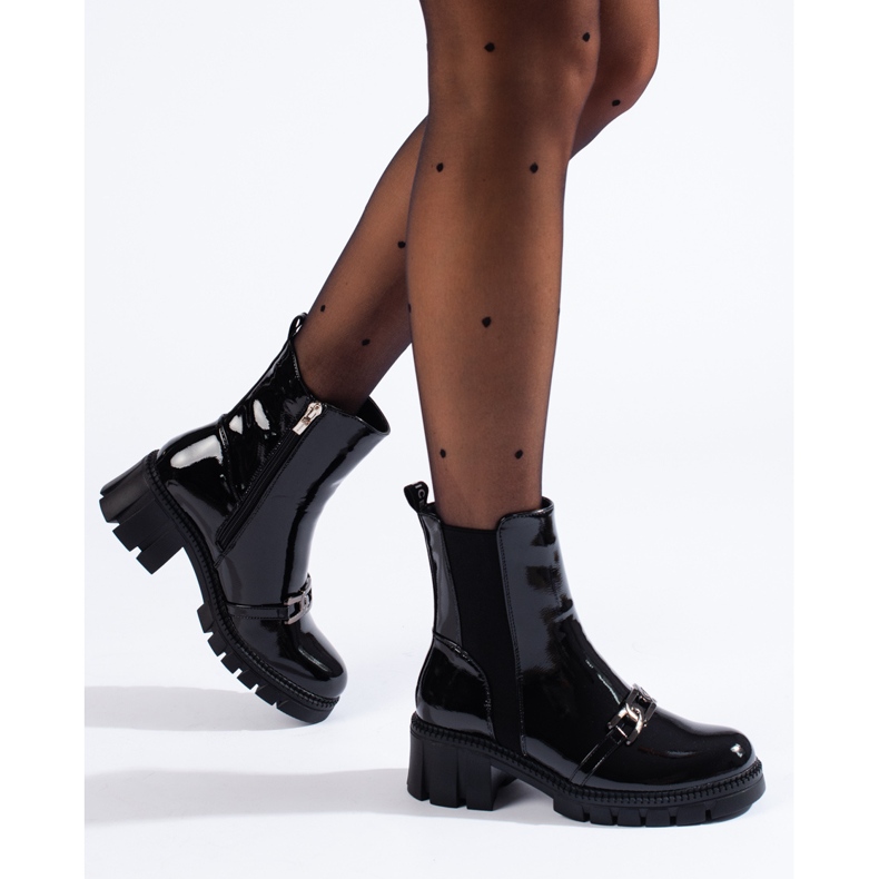 W. Potocki Women's lacquered Jodhpur boots Potocki black 1