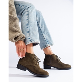 Shelovet green suede lace-up ankle boots 2 Shelovet green suede lace-up ankle boots 2
