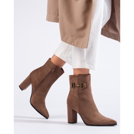 Shelovet suede beige high heel ankle boots 2