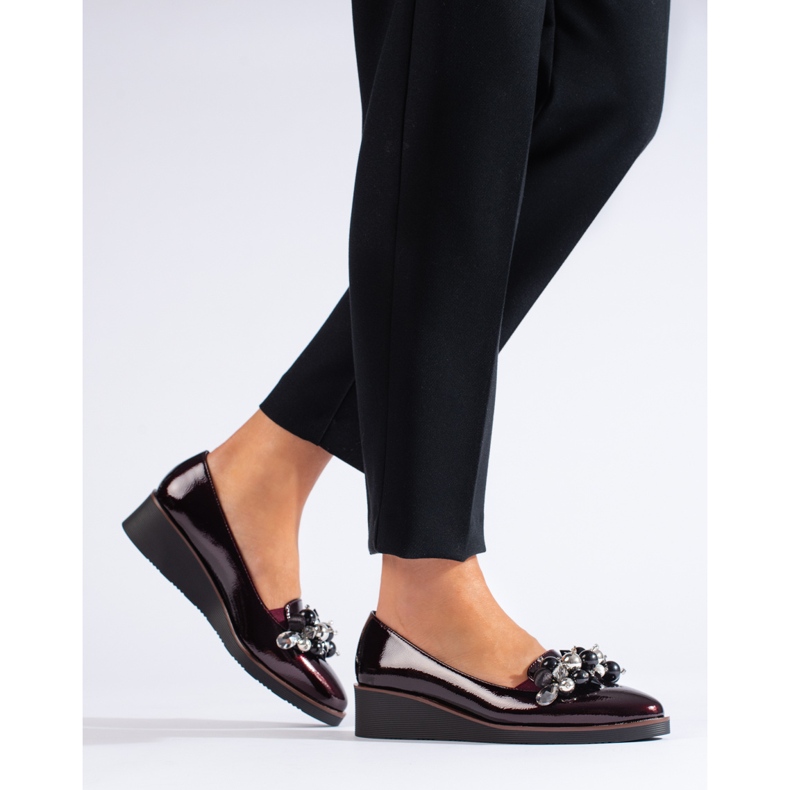 W. Potocki Burgundy patent wedge pumps by Potocki red 1