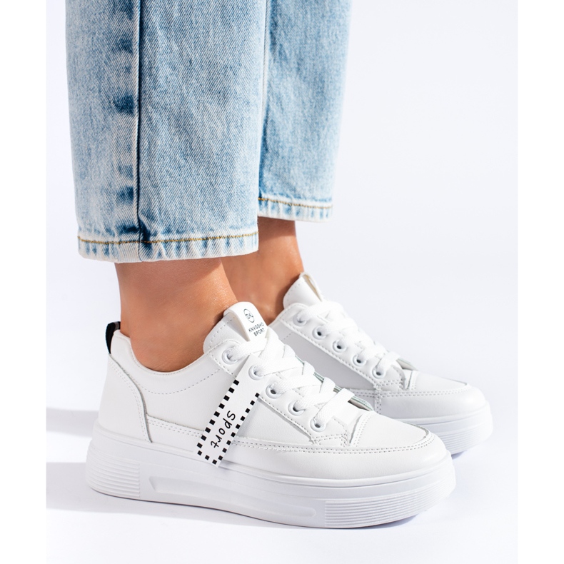 White sneakers on the Shelovet platform 2