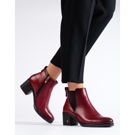 W. Potocki Burgundy women's high-heeled ankle boots by Potocki red 1