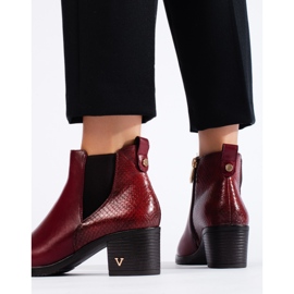 W. Potocki Burgundy women's high-heeled ankle boots by Potocki red 2
