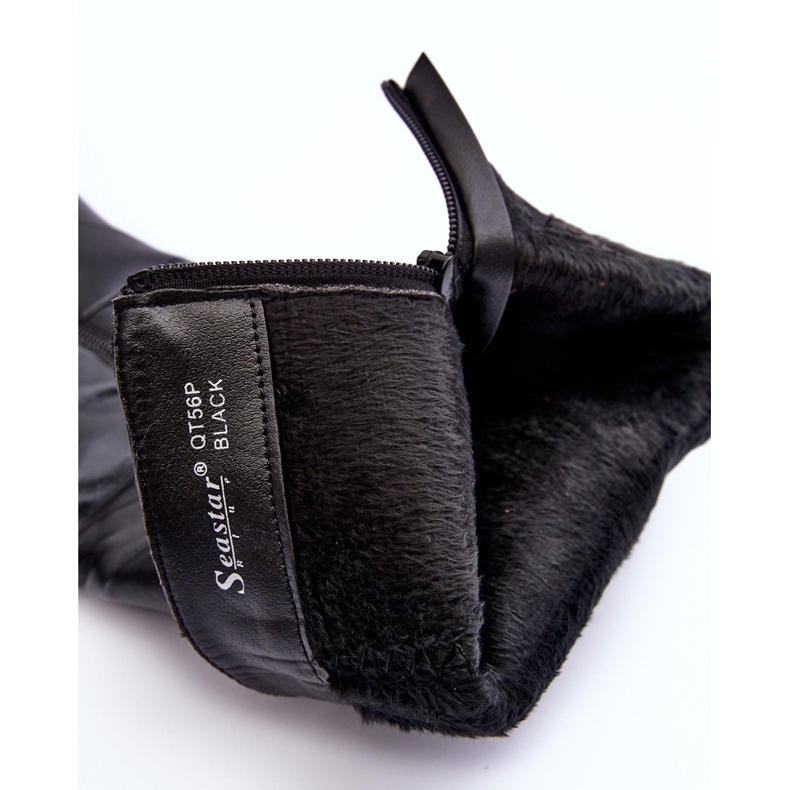PS1 Leather Over-the-Knee High Heel Boots, Black Serpens 1 PS1 Leather Over-the-Knee High Heel Boots, Black Serpens 1
