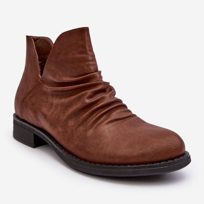 PS1 Brown Sakaala Insulated Low Boots With Ruffles 1