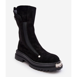 PS1 Suede Insulated Flat Boots Black Palimra 2