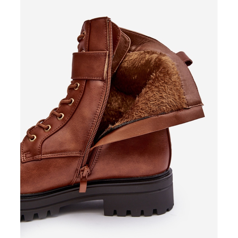 PS1 Women's Worker Boots With Zipper With Decoration, Brown Ciossava 1