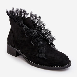 PS1 Suede Women's Flat Boots Black Klemovia 2