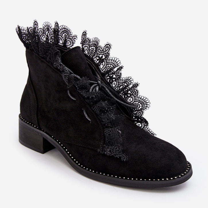 PS1 Suede Women's Flat Boots Black Klemovia 2