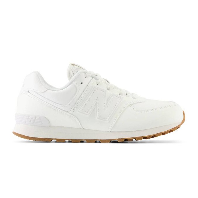 New balance white leather top gum sole