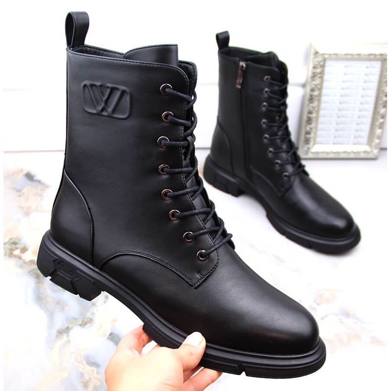 Women's insulated lace-up and zipper boots, black Filippo DBT4045 1