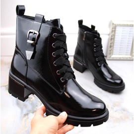 Women's patent leather insulated high-heeled boots, black, S.Barski 1 Women's patent leather insulated high-heeled boots, black, S.Barski 1