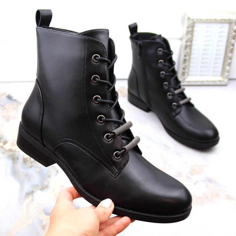 Women's black insulated boots S.Barski HY75-10 1