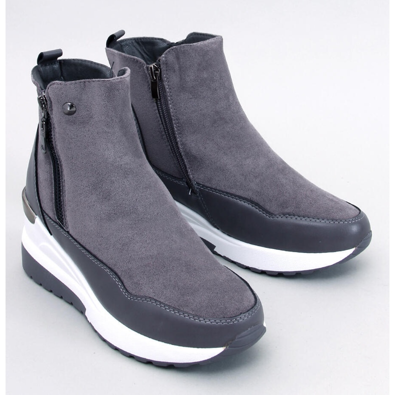 Jordans Gray wedge ankle boots grey 1