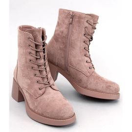 Mayfield Khaki lace-up ankle boots beige 1