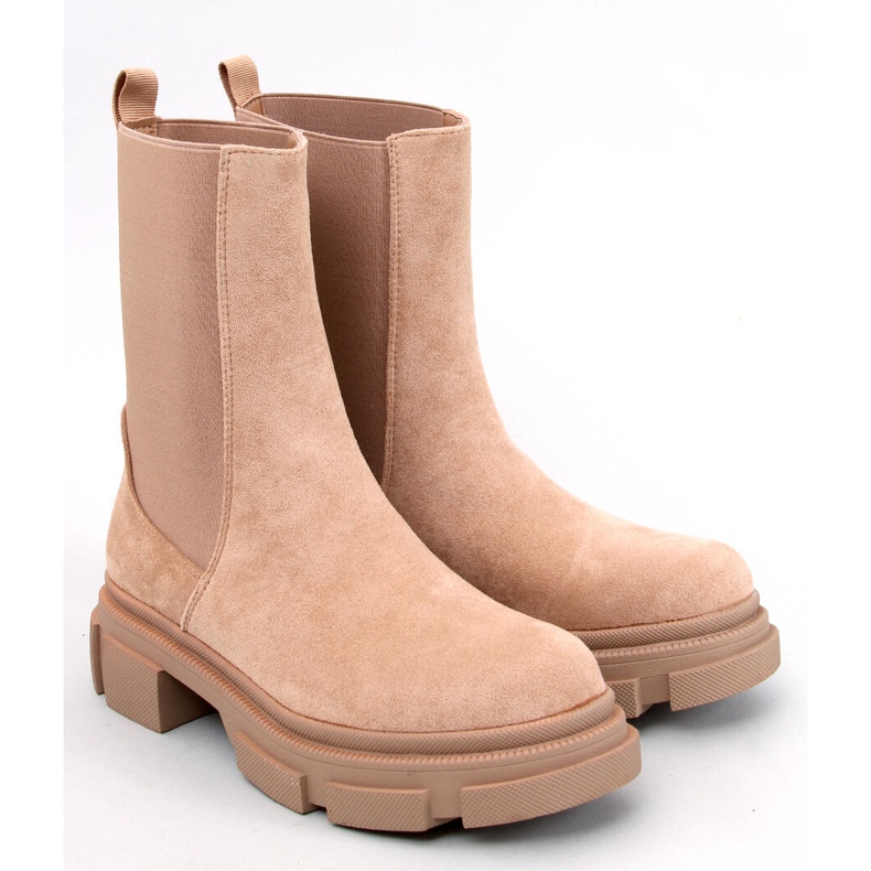 Magers Khaki high-top Chelsea boots beige 1