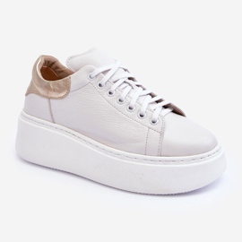 Women's Leather Sports Shoes on the Platform White Lemar 10150 1