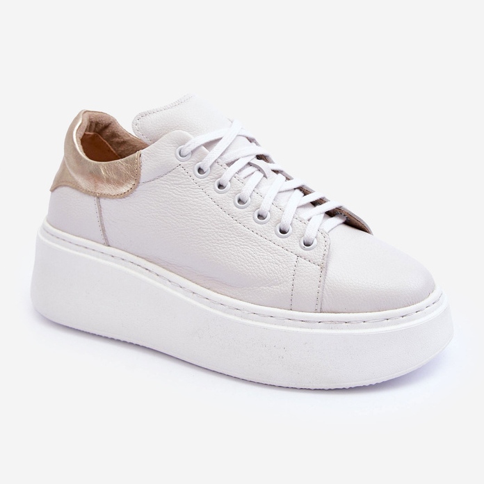 Women's Leather Sports Shoes on the Platform White Lemar 10150 1