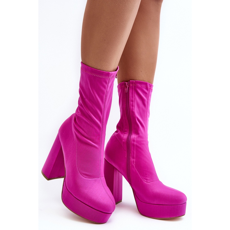 PH2 High heel ankle boots with a zipper, Fuchsia Peculia pink 1
