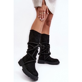 PS1 Suede Women's Boots With Laces Black Tanive 2