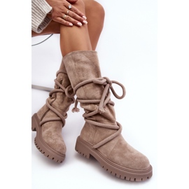 PS1 Suede Women's Boots With Laces Beige Tanive 2 PS1 Suede Women's Boots With Laces Beige Tanive 2