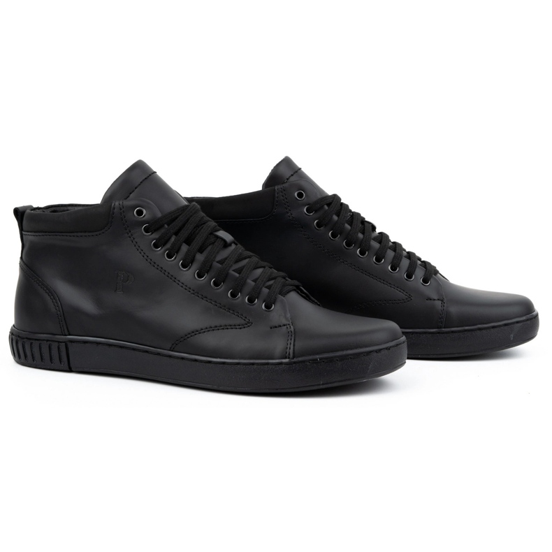 Polbut Men's leather sneakers, uninsulated, 2108, black 2 Polbut Men's leather sneakers, uninsulated, 2108, black 2