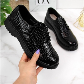 Women's lacquered oxford shoes, black, T.Sokolski J23-324 2