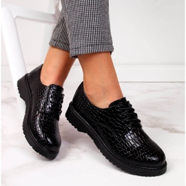 Women's lacquered oxford shoes, black, T.Sokolski J23-324 1