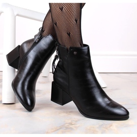 Black Jezzi insulated women's ankle boots 1