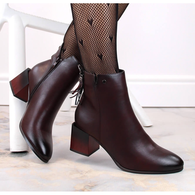 Women's burgundy insulated ankle boots Jezzi red 1